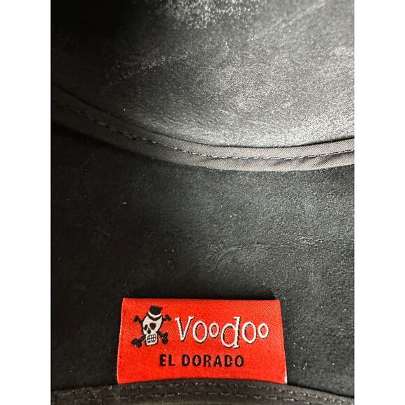 American Hat Makers El Dorado Voodo Buffalo Nickel Black Leather Top Hat XL - Picture 3 of 9